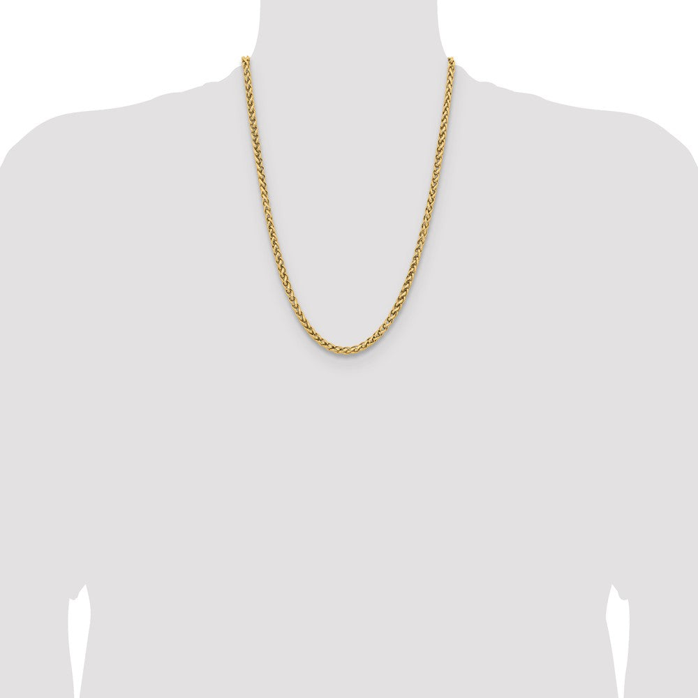 Chisel Stainless Steel Polished Yellow IP-plated 5mm 24 inch Wheat Chain