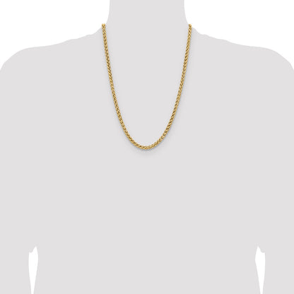 Chisel Stainless Steel Polished Yellow IP-plated 5mm 24 inch Wheat Chain