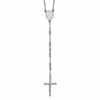 Chisel Stainless Steel Polished 4mm Beaded 25 inch Rosary Necklace