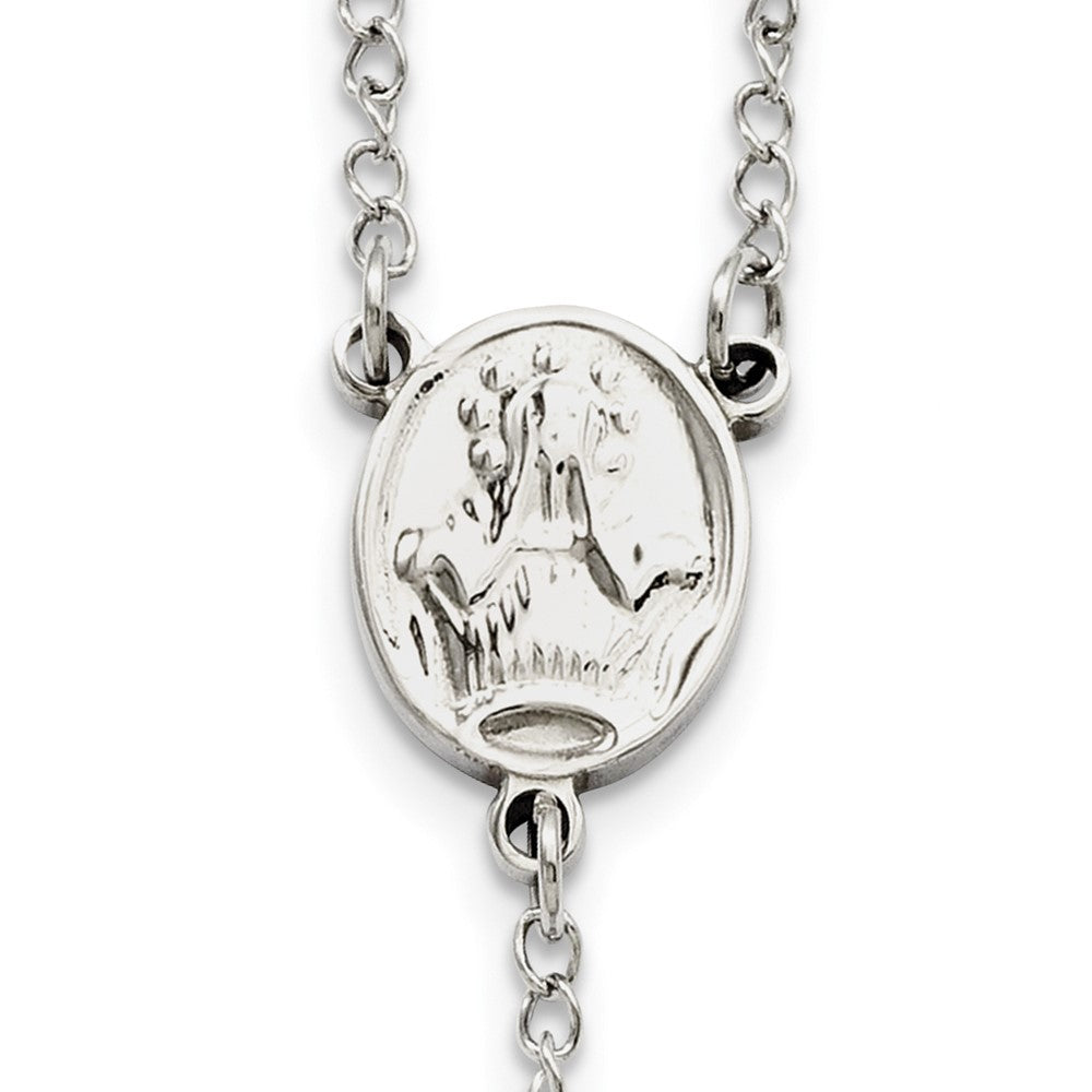 Chisel Stainless Steel Polished 6mm Beaded 29.5 inch Rosary Necklace