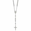 Chisel Stainless Steel Polished 6mm Beaded 29.5 inch Rosary Necklace