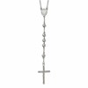 Chisel Stainless Steel Polished 8mm Beaded 32.5 inch Rosary Necklace