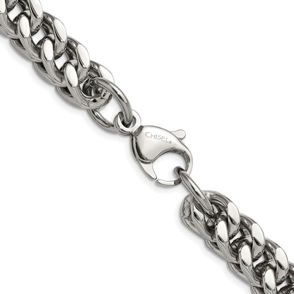 Chisel Stainless Steel Polished 24 inch Heavy Wheat Necklace