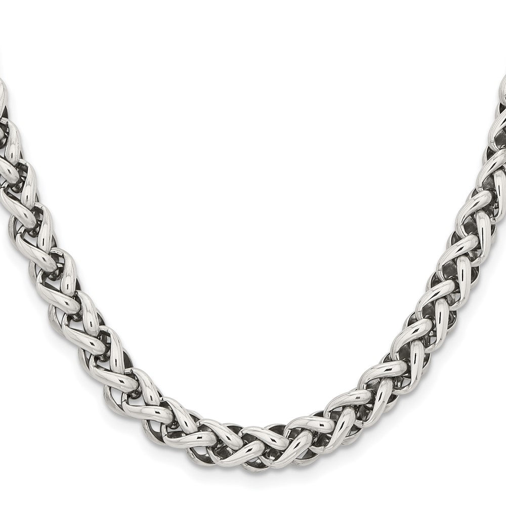 Chisel Stainless Steel Polished 18 inch Wheat Chain Necklace