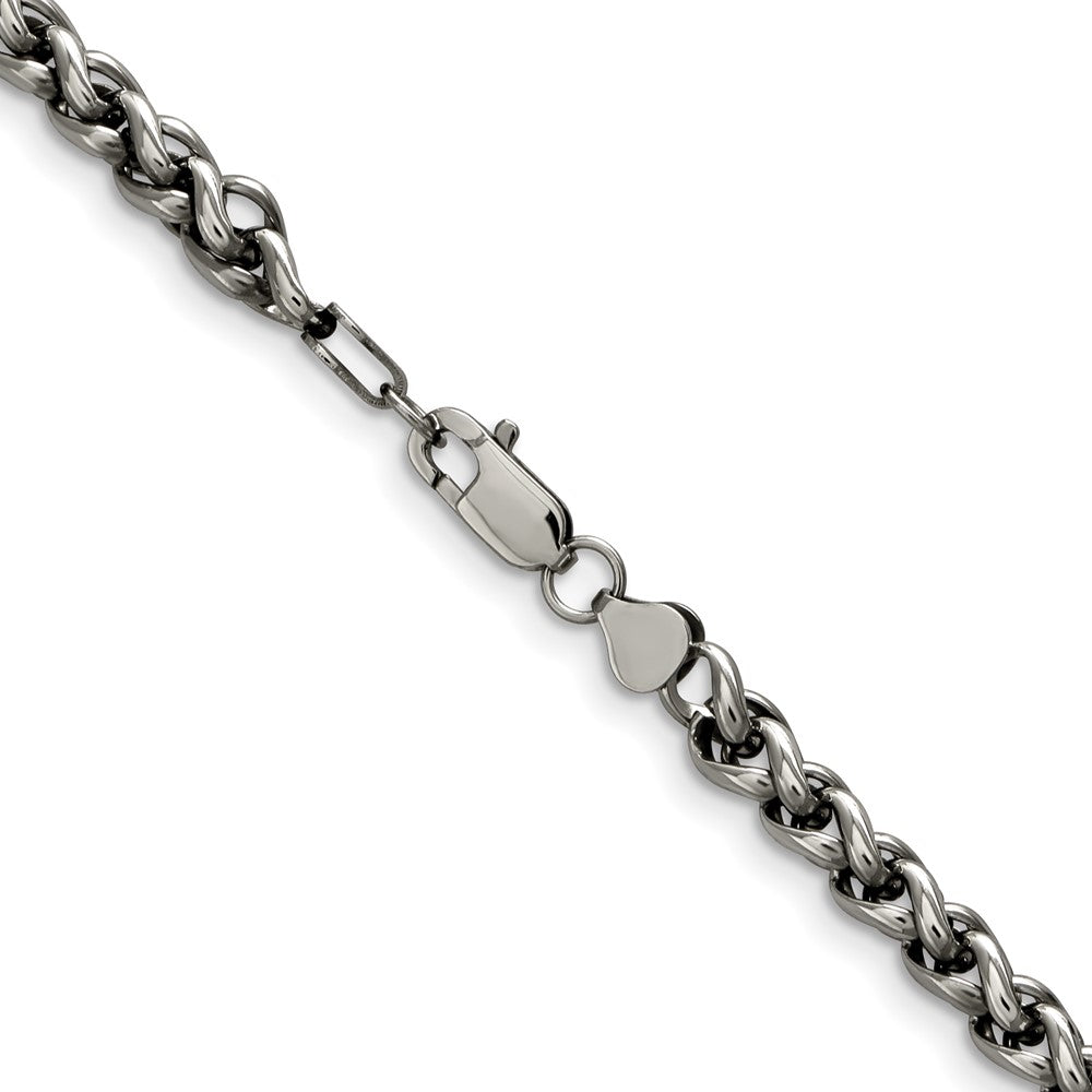 Chisel Stainless Steel Polished 20 inch Wheat Chain Necklace