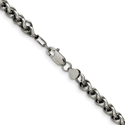 Chisel Stainless Steel Polished 18 inch Wheat Chain Necklace