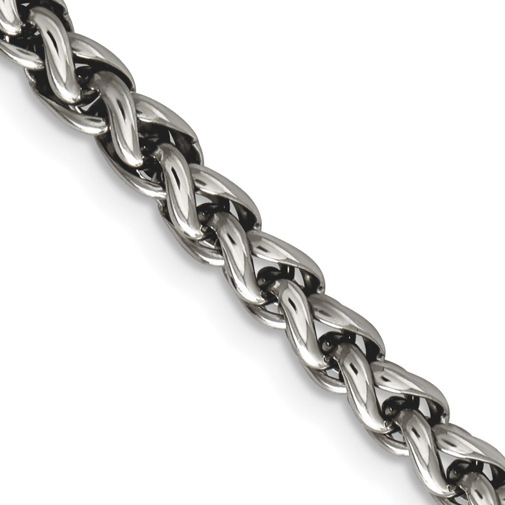 Chisel Stainless Steel Polished 20 inch Wheat Chain Necklace