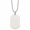 Chisel Stainless Steel Polished Dog Tag on a 24 inch Cable Chain Necklace