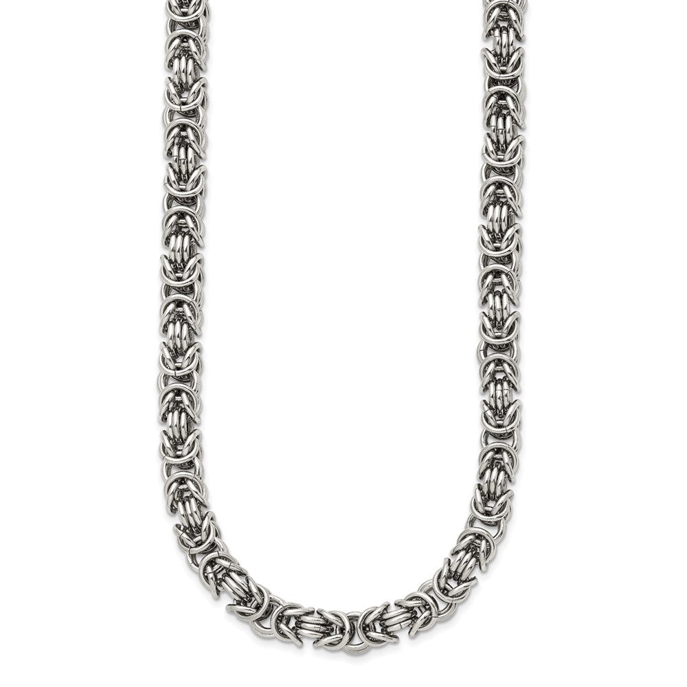 Chisel Stainless Steel Polished 22 inch Byzantine Link Necklace