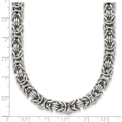 Chisel Stainless Steel Polished 18 inch Byzantine Link Necklace