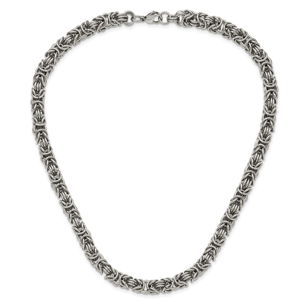 Chisel Stainless Steel Polished 18 inch Byzantine Link Necklace
