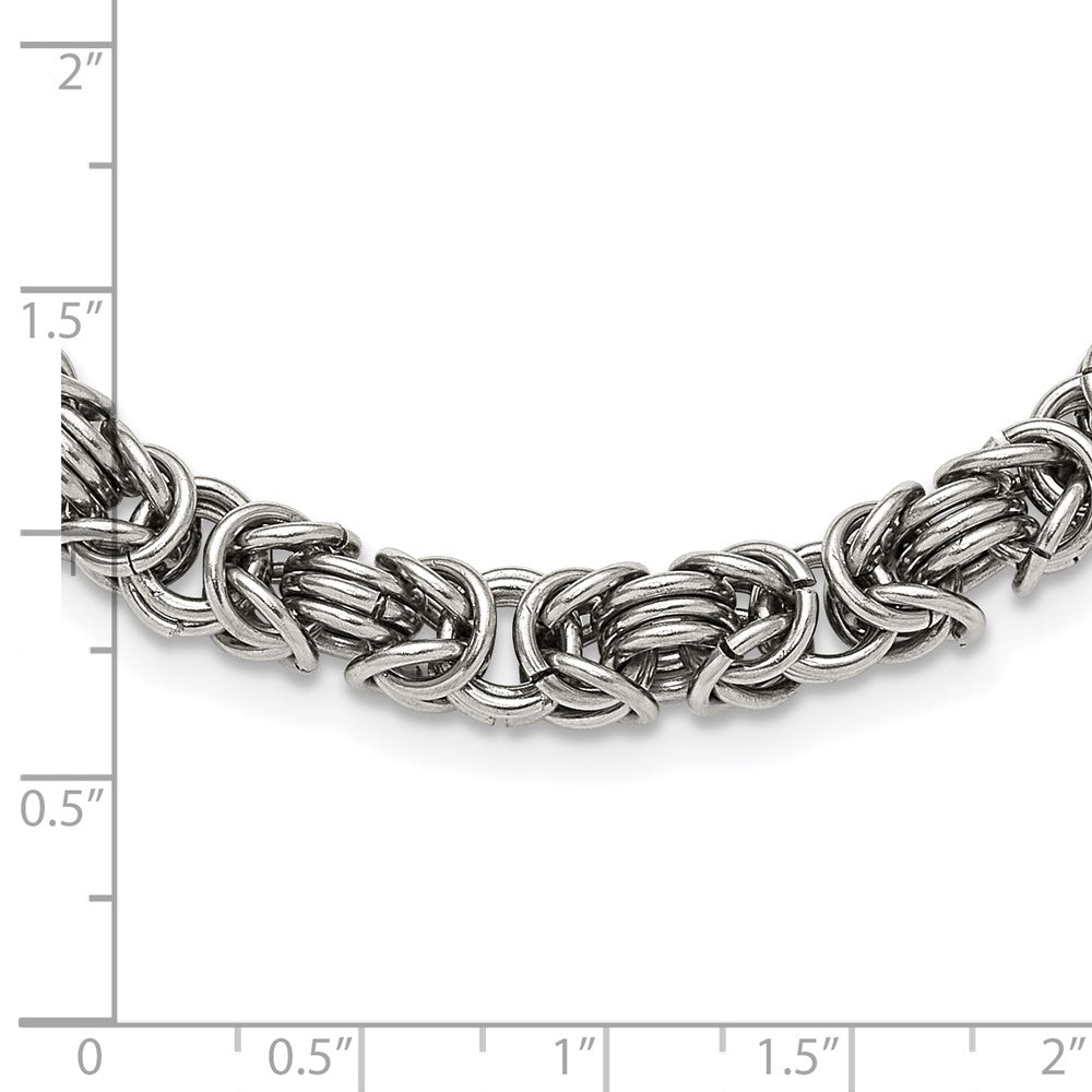 Chisel Stainless Steel Polished 22 inch Byzantine Link Necklace