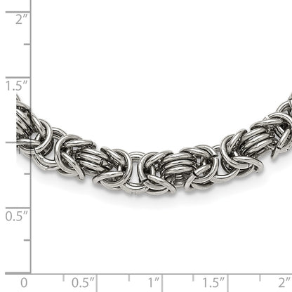 Chisel Stainless Steel Polished 22 inch Byzantine Link Necklace