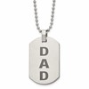 Chisel Stainless Steel Polished and Lasered DAD Dog Tag on a 24 inch Ball Chain Necklace