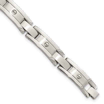 Chisel Stainless Steel Brushed and Polished 8.25 inch Bracelet, Money Clip and Key Ring Set