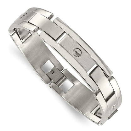 Chisel Stainless Steel Brushed and Polished 8.25 inch Bracelet, Money Clip and Key Ring Set