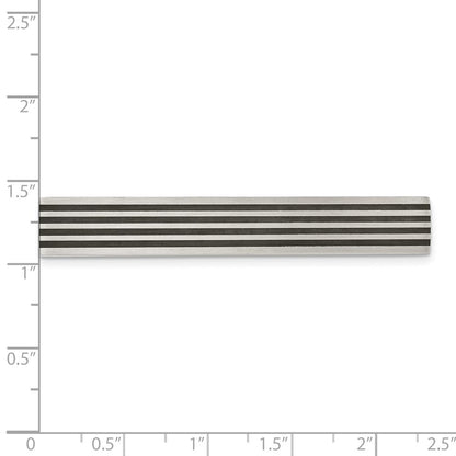 Chisel Stainless Steel Brushed Black Rubber Tie Bar