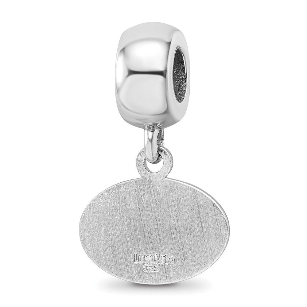 Sterling Silver Rhodium-plated LogoArt Penn State University Lion Extra Small Dangle Bead Charm