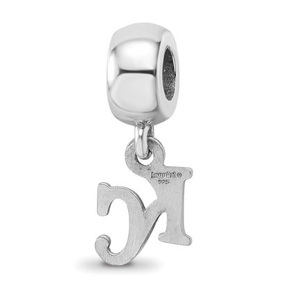 Sterling Silver Rhodium Plated Major League Baseball LogoArt Kansas City Royals Dangle Bead