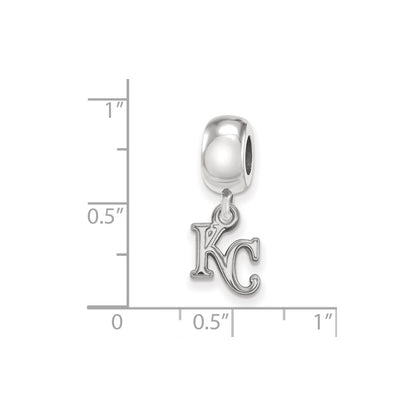 Sterling Silver Rhodium Plated Major League Baseball LogoArt Kansas City Royals Dangle Bead