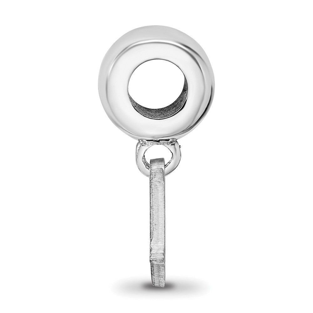 Sterling Silver Rhodium Plated Major League Baseball LogoArt Milwaukee Brewers Dangle Bead