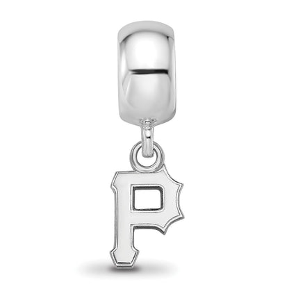 Sterling Silver Rhodium Plated Major League Baseball LogoArt Pittsburgh Pirates Dangle Bead