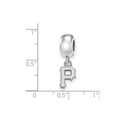 Sterling Silver Rhodium Plated Major League Baseball LogoArt Pittsburgh Pirates Dangle Bead