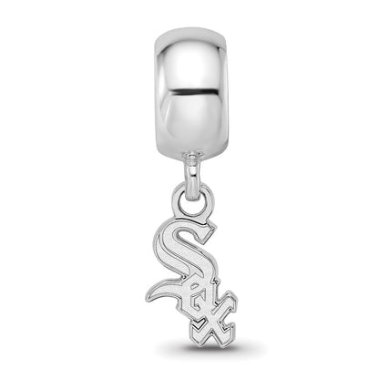 Sterling Silver Rhodium Plated Major League Baseball LogoArt Chicago White Sox Dangle Bead