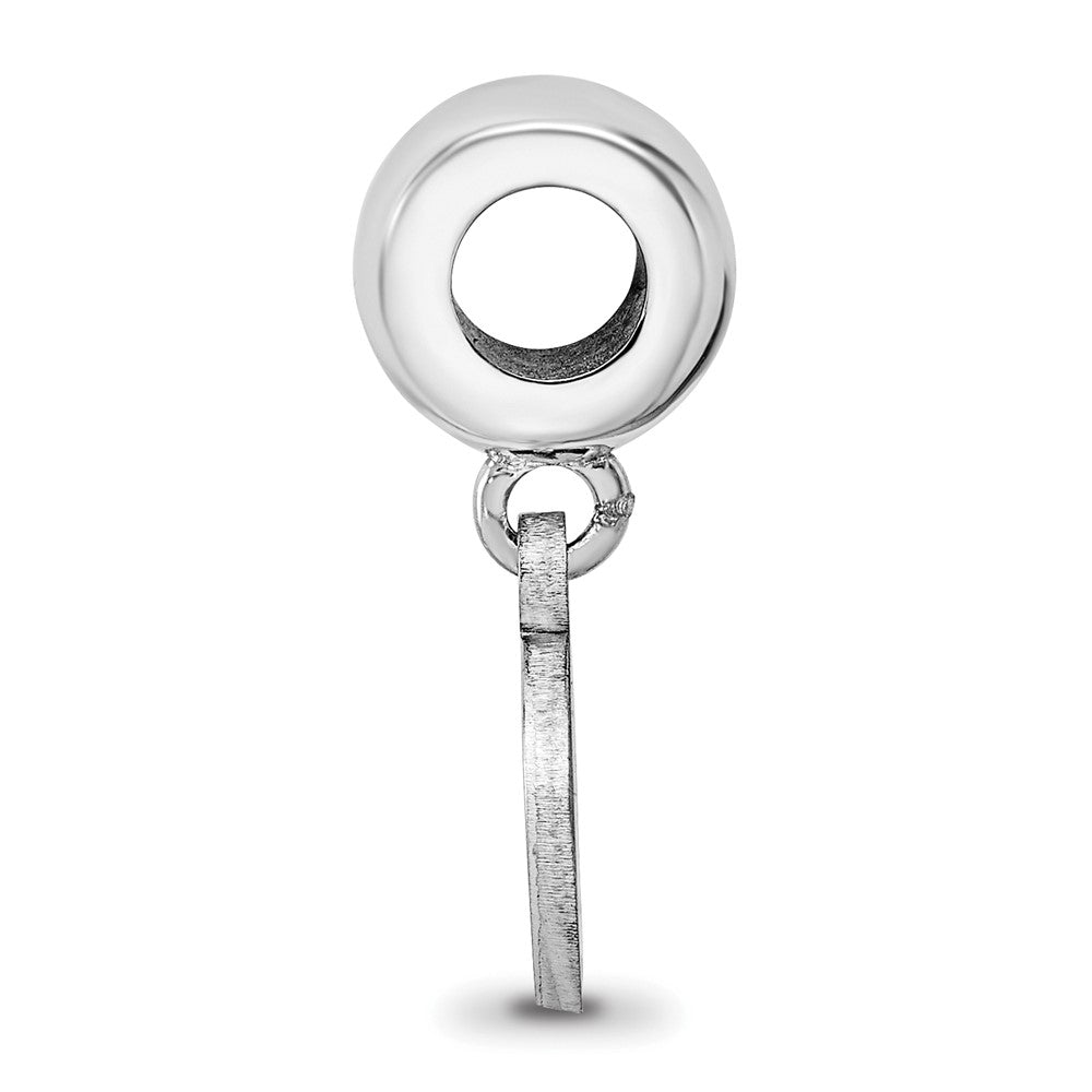 Sterling Silver Rhodium Plated Major League Baseball LogoArt Chicago Cubs Dangle Bead