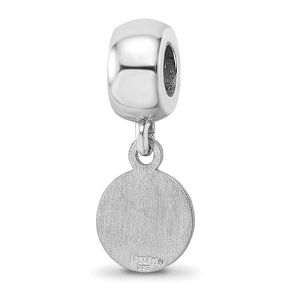 Sterling Silver Rhodium Plated Major League Baseball LogoArt Chicago Cubs Dangle Bead