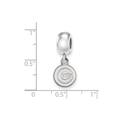 Sterling Silver Rhodium Plated Major League Baseball LogoArt Chicago Cubs Dangle Bead