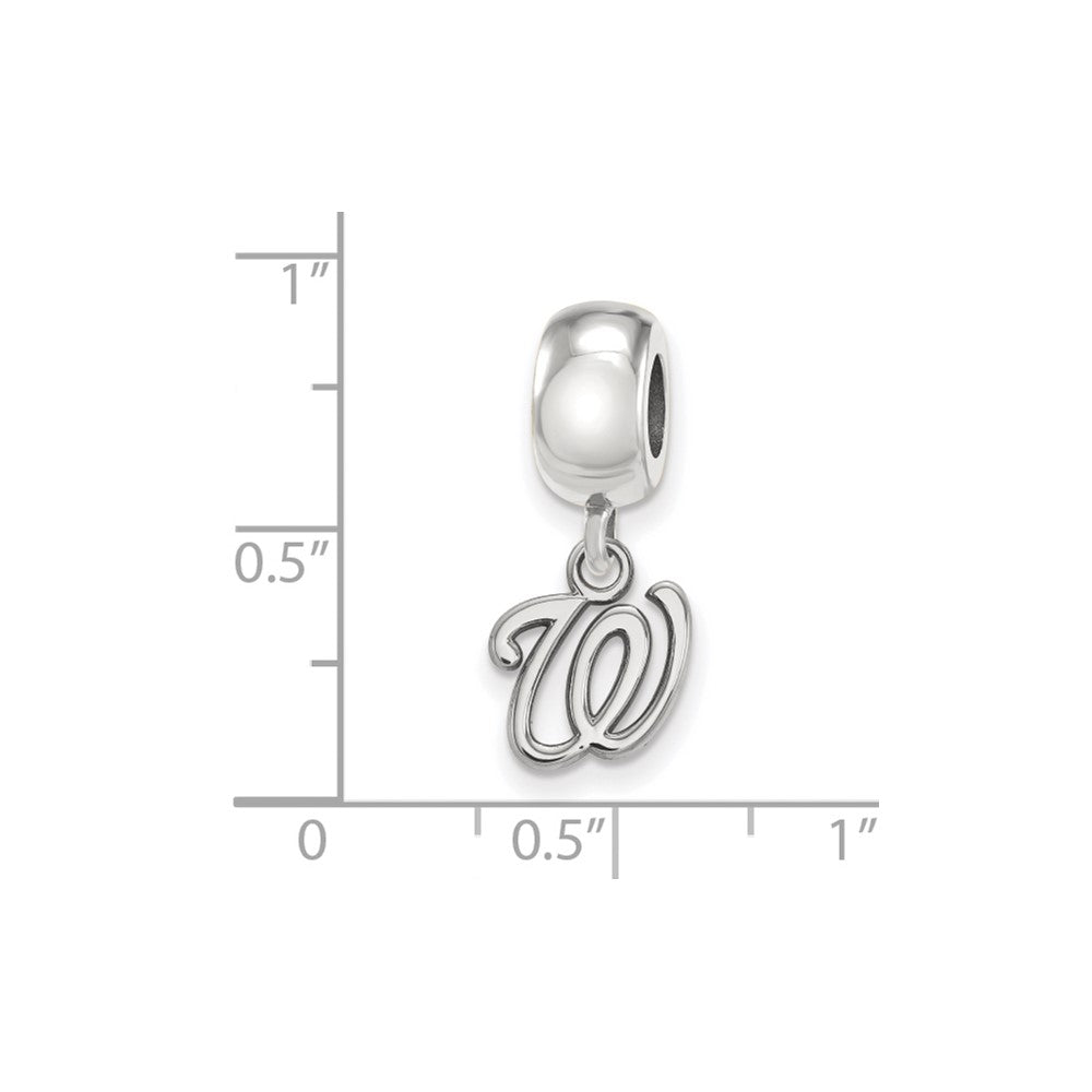 SS/Rh-p Major League Baseball LogoArt Washington Nationals Dangle Bead