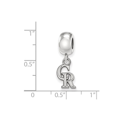 Sterling Silver Rhodium Plated Major League Baseball LogoArt Colorado Rockies Dangle Bead