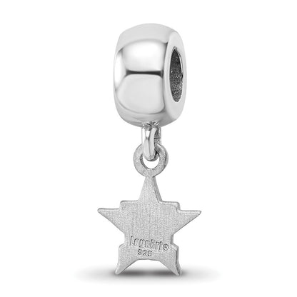Sterling Silver Rhodium Plated Major League Baseball LogoArt Houston Astros Dangle Bead
