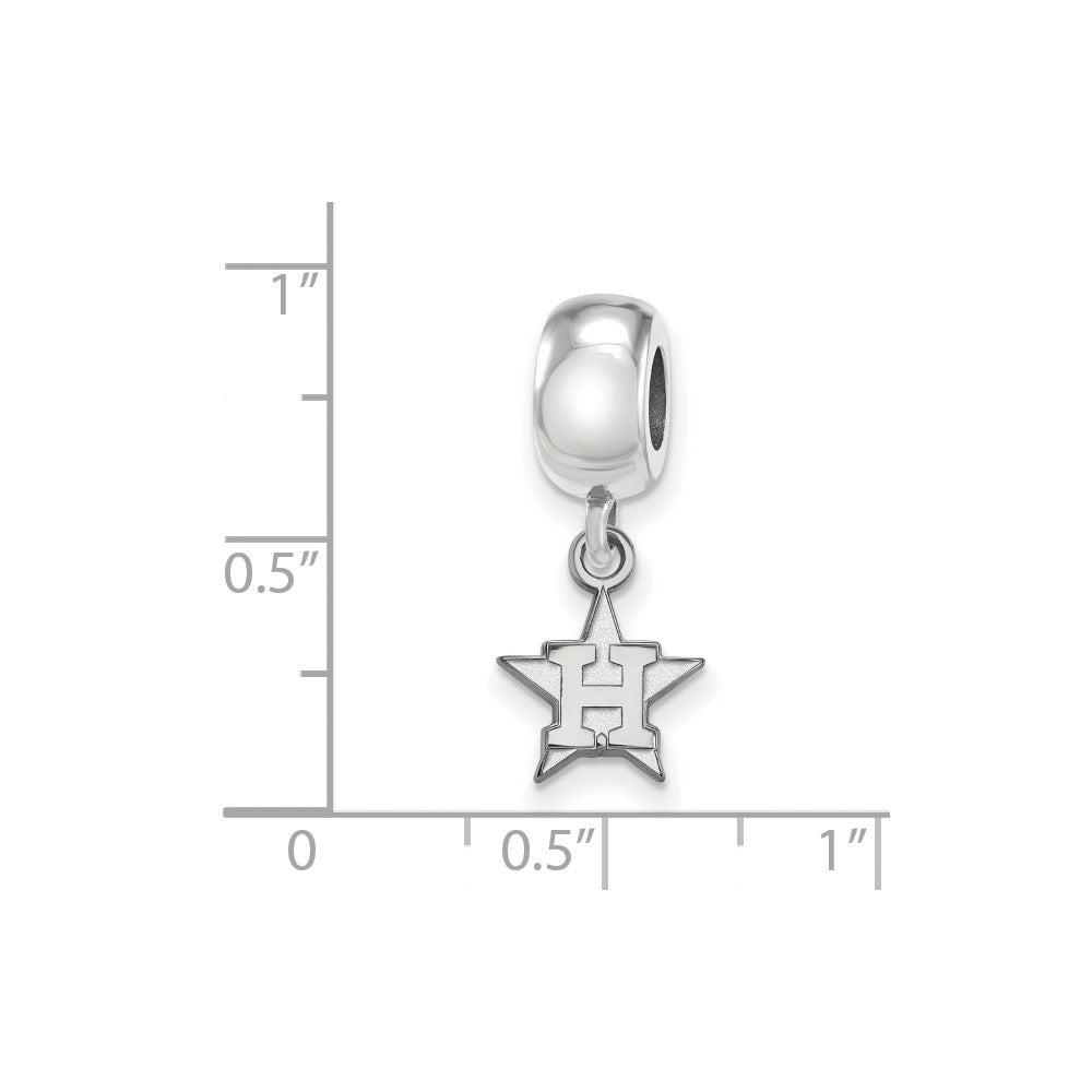 Sterling Silver Rhodium Plated Major League Baseball LogoArt Houston Astros Dangle Bead