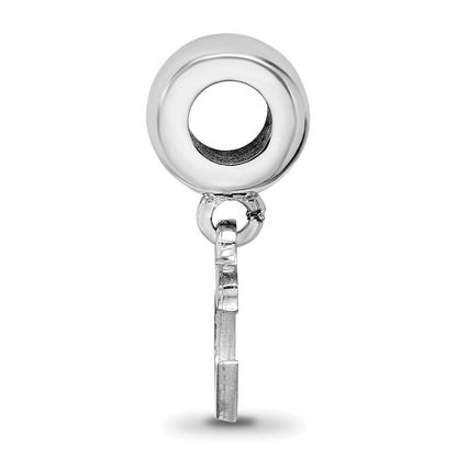 Sterling Silver Rhodium Plated Major League Baseball LogoArt Cincinnati Reds Dangle Bead