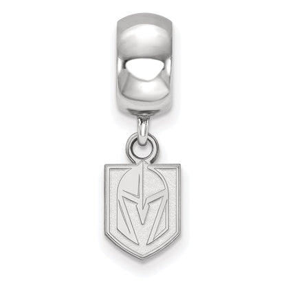 Sterling Silver Rhodium-plated NHL LogoArt NHL Vegas Golden Knights Extra Small Dangle Bead Charm