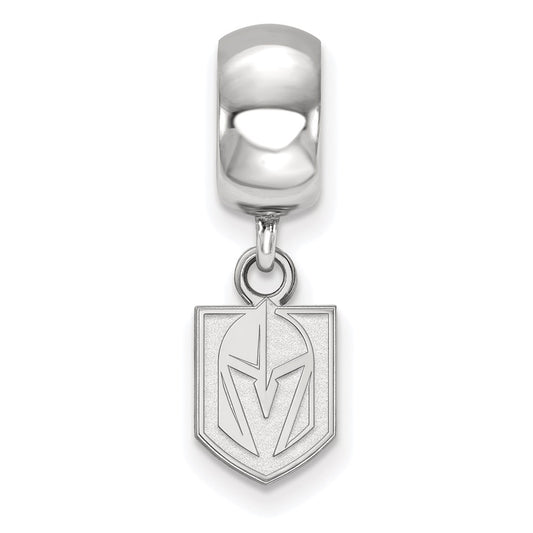 Sterling Silver Rhodium-plated NHL LogoArt NHL Vegas Golden Knights Extra Small Dangle Bead Charm