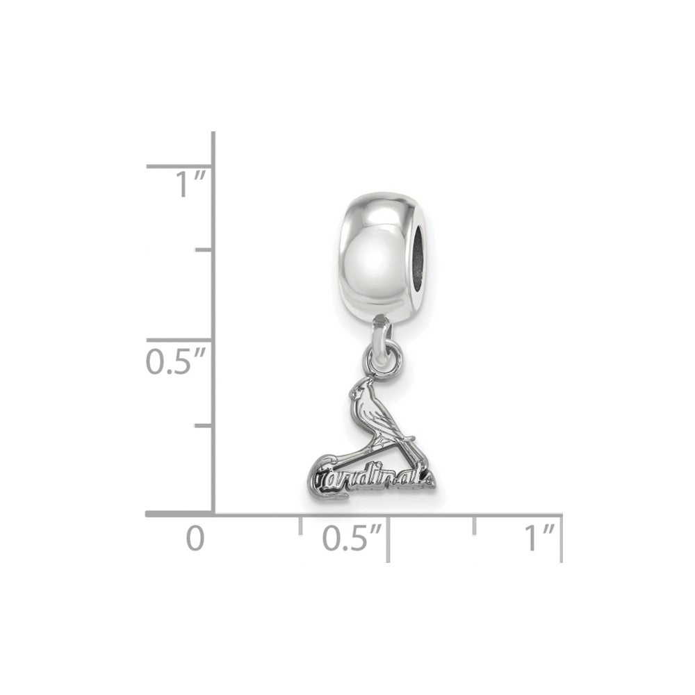 Sterling Silver Rhodium Plated Major League Baseball LogoArt St. Louis Cardinals Bird Dangle Bead