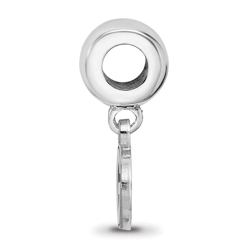 Sterling Silver Rhodium-plated LogoArt University of Georgia Letter G Extra Small Dangle Bead Charm