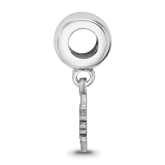 Sterling Silver Rhodium-plated LogoArt University of South Carolina Extra Small Dangle Bead Charm
