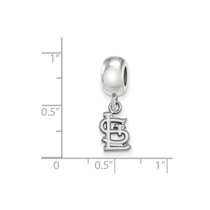 Sterling Silver Rhodium Plated Major League Baseball LogoArt St. Louis Cardinals St. L Dangle Bead
