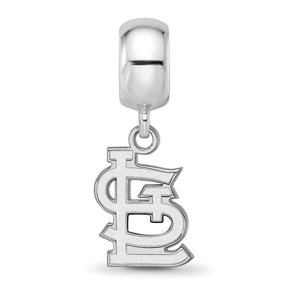 Sterling Silver Rhodium Plated Major League Baseball LogoArt St. Louis Cardinals St. L Dangle Bead