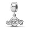 Sterling Silver Rhodium Plated Major League Baseball LogoArt San Francisco Giants Extra Small Dangle
