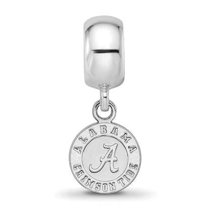 Sterling Silver Rhodium-plated LogoArt University of Alabama Crimson Tide Extra Small Dangle Bead Charm