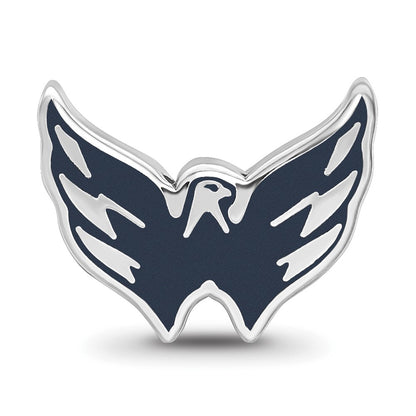 Sterling Silver NHL LogoArt Washington Capitals Enameled Logo Bead