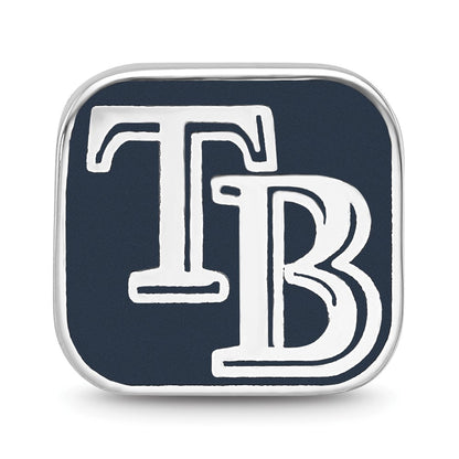 SS/Rh-p Major League Baseball LogoArt Tampa Bay Rays Enameled Bead
