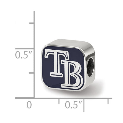 SS/Rh-p Major League Baseball LogoArt Tampa Bay Rays Enameled Bead