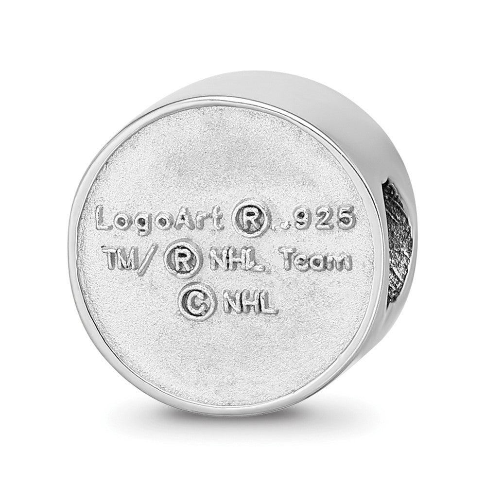 Sterling Silver Rhodium-plated NHL LogoArt Winnipeg Jets Enameled Bead