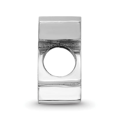 Sterling Silver Rhodium-plated LogoArt Michigan State University Spartan Enameled Logo Bead